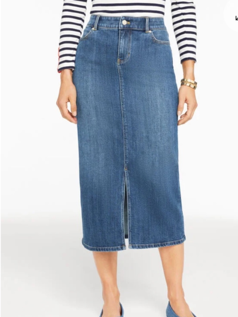 Talbots DENIM MIDI Skirt - Miramar Wash NWT